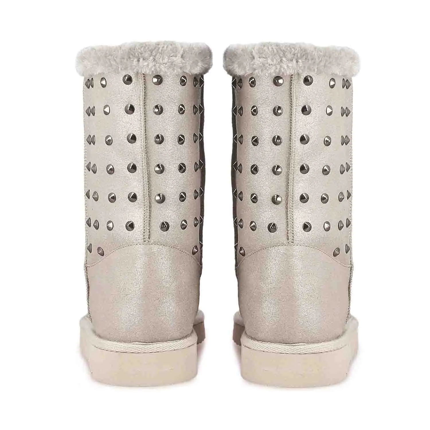 Saint Cassandra Metal Studded Silver Glitter Snug Boots