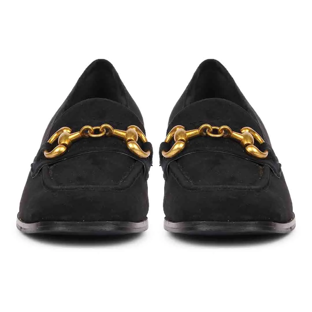 Saint Jacqueline Black Sued Handcrafted Shoes