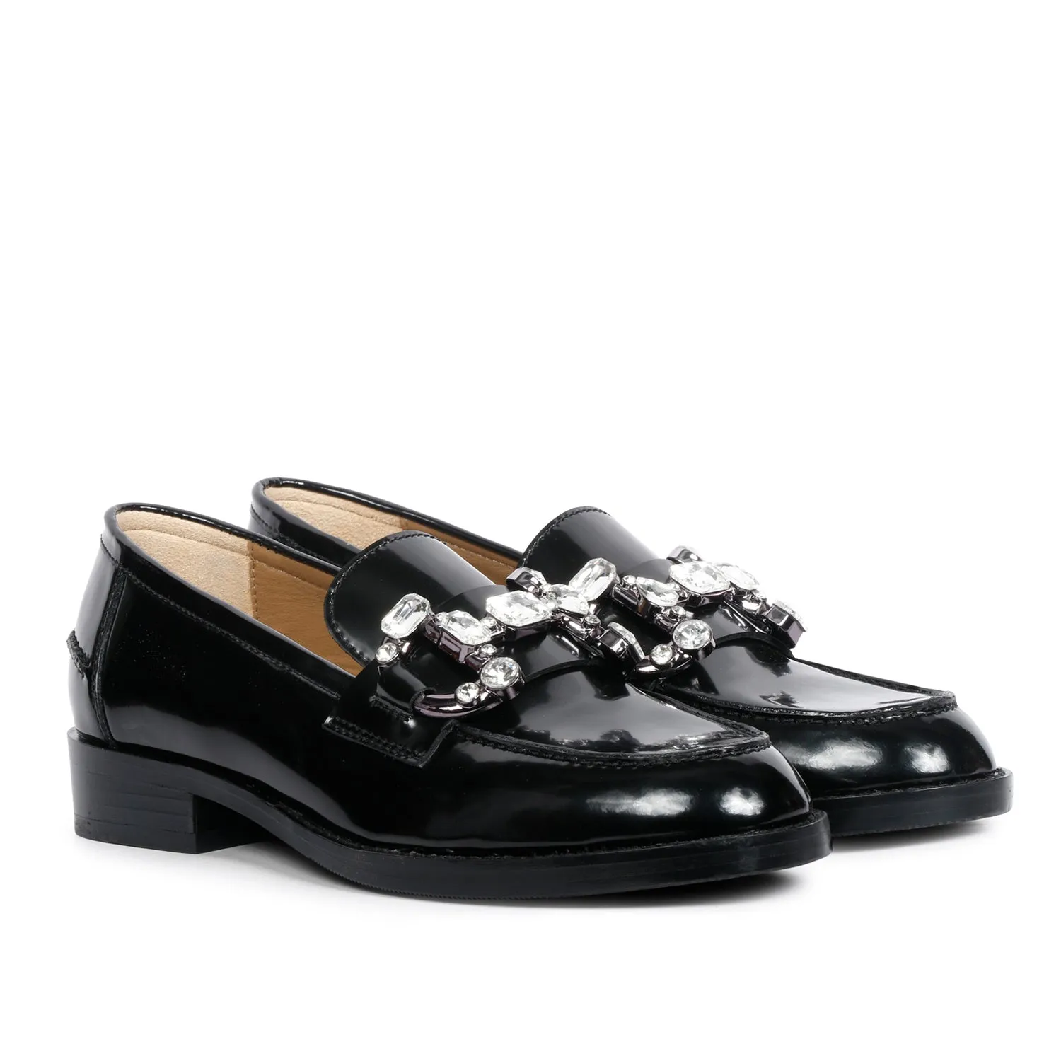 Saint Livia Black Leather Moccasins