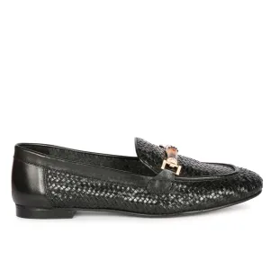 Saint Marisa Black  Woven Moccasins