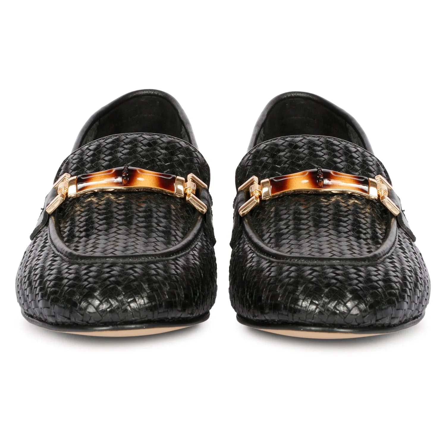 Saint Marisa Black  Woven Moccasins