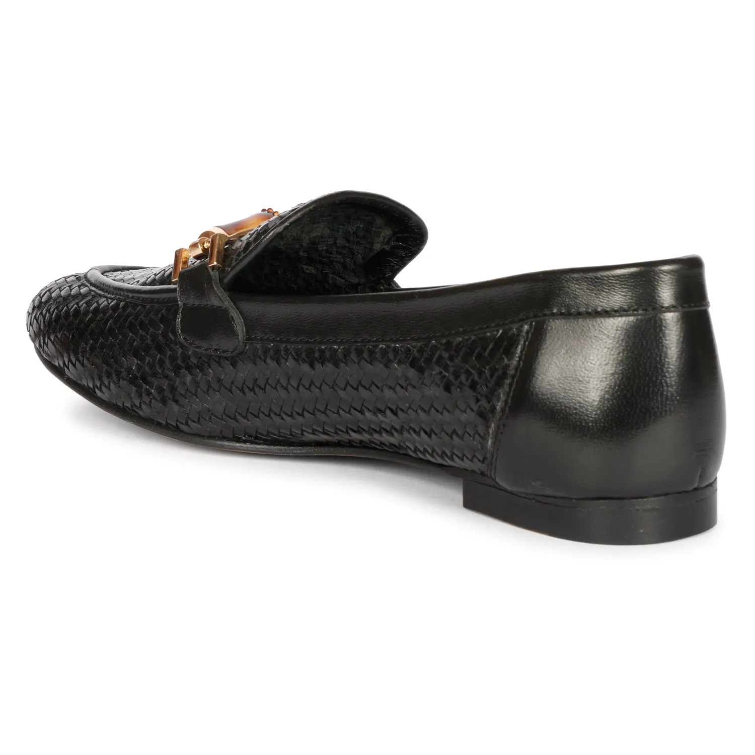 Saint Marisa Black  Woven Moccasins