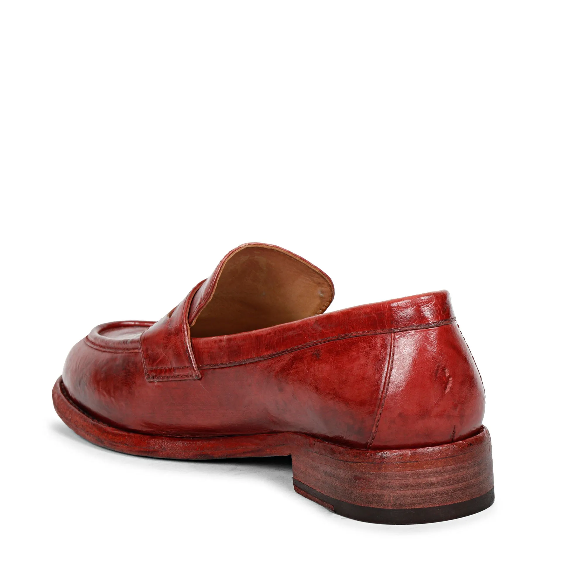 Saint Micola Red Leather Moccasins