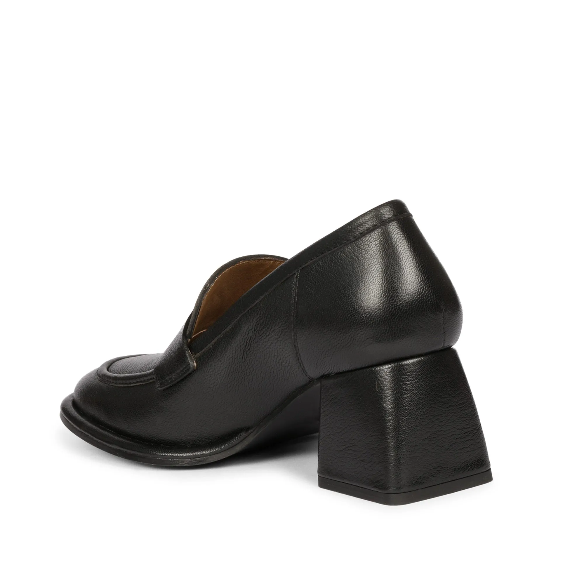 Saint Viviana Black Leather Saddle Moccasins