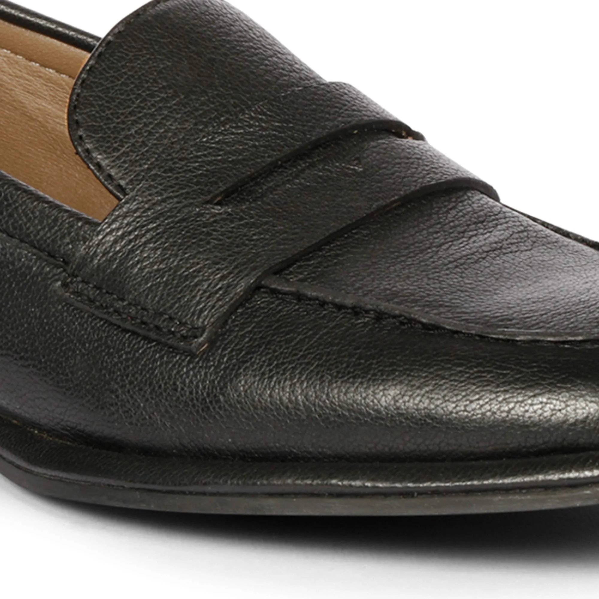 Saint Viviana Black Leather Saddle Moccasins