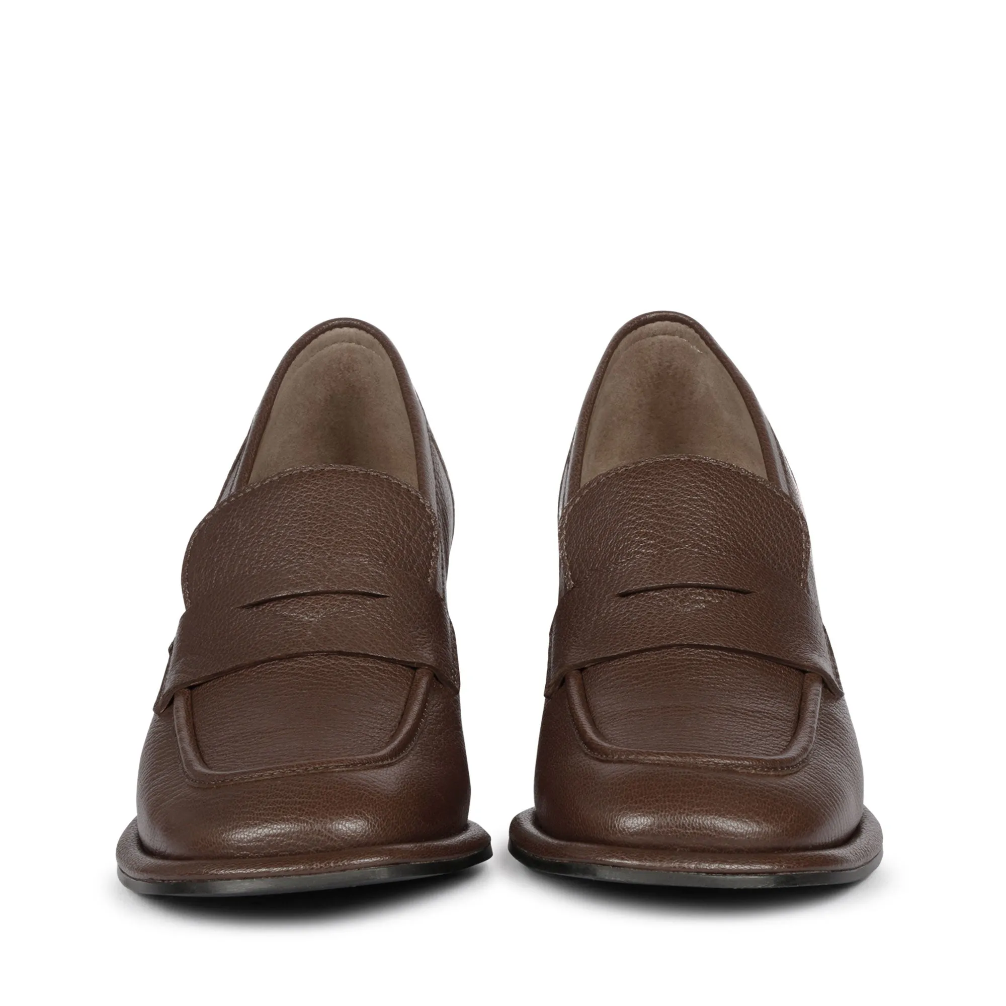 Saint Viviana Brown Leather Saddle Moccasins