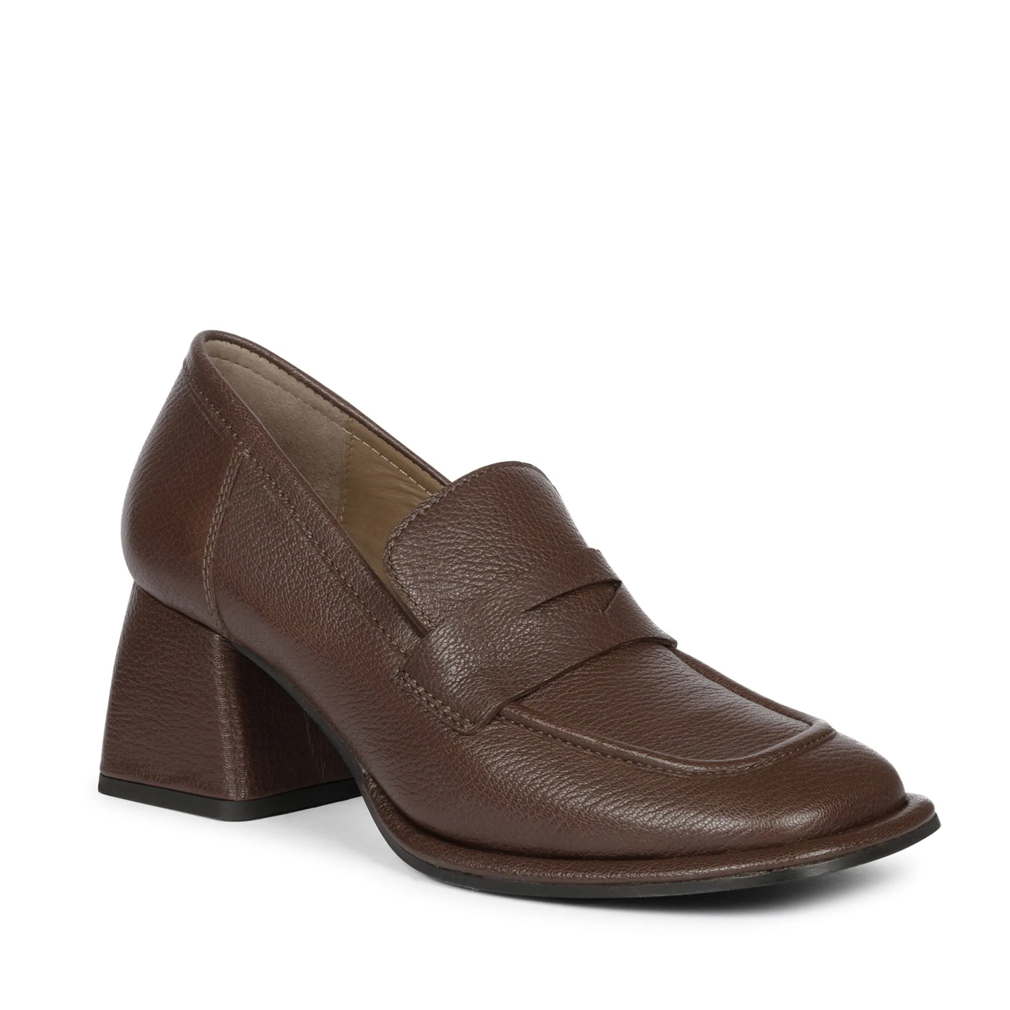 Saint Viviana Brown Leather Saddle Moccasins