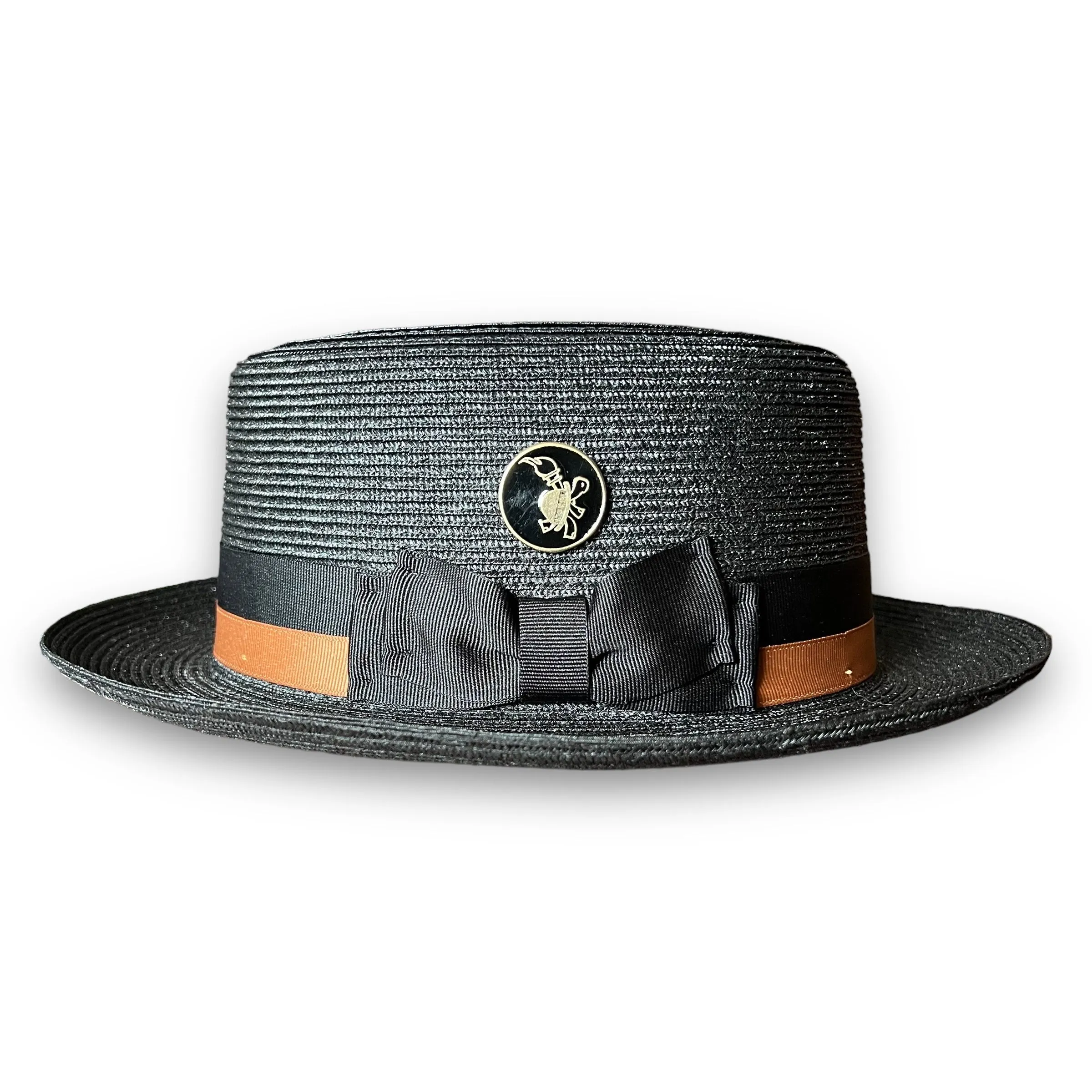 THE FLAMEKEEPERS HAT CLUB BLACK IVY STRAW PORK PIE