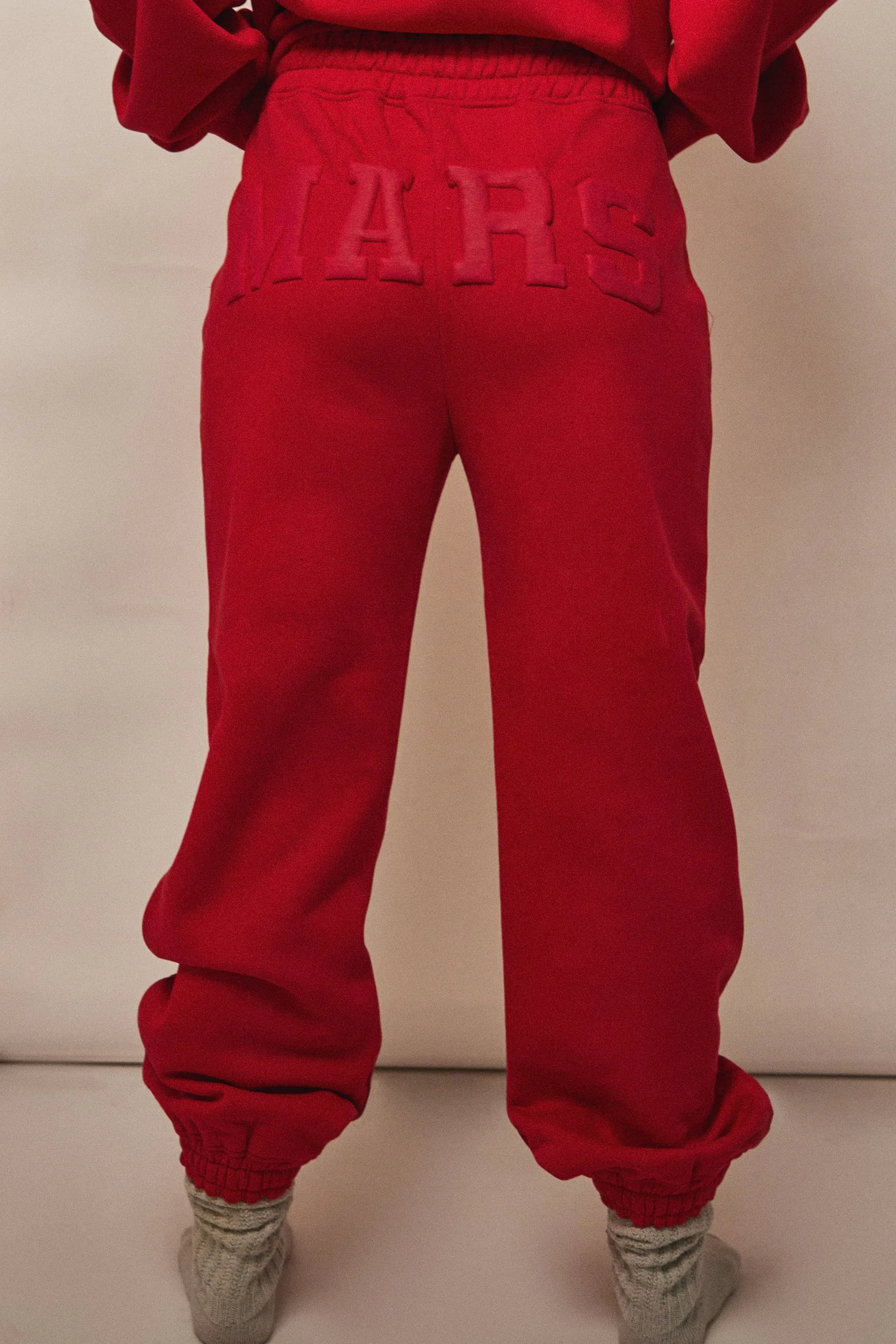 The Graphic Varsity Cuffed Joggers - Red