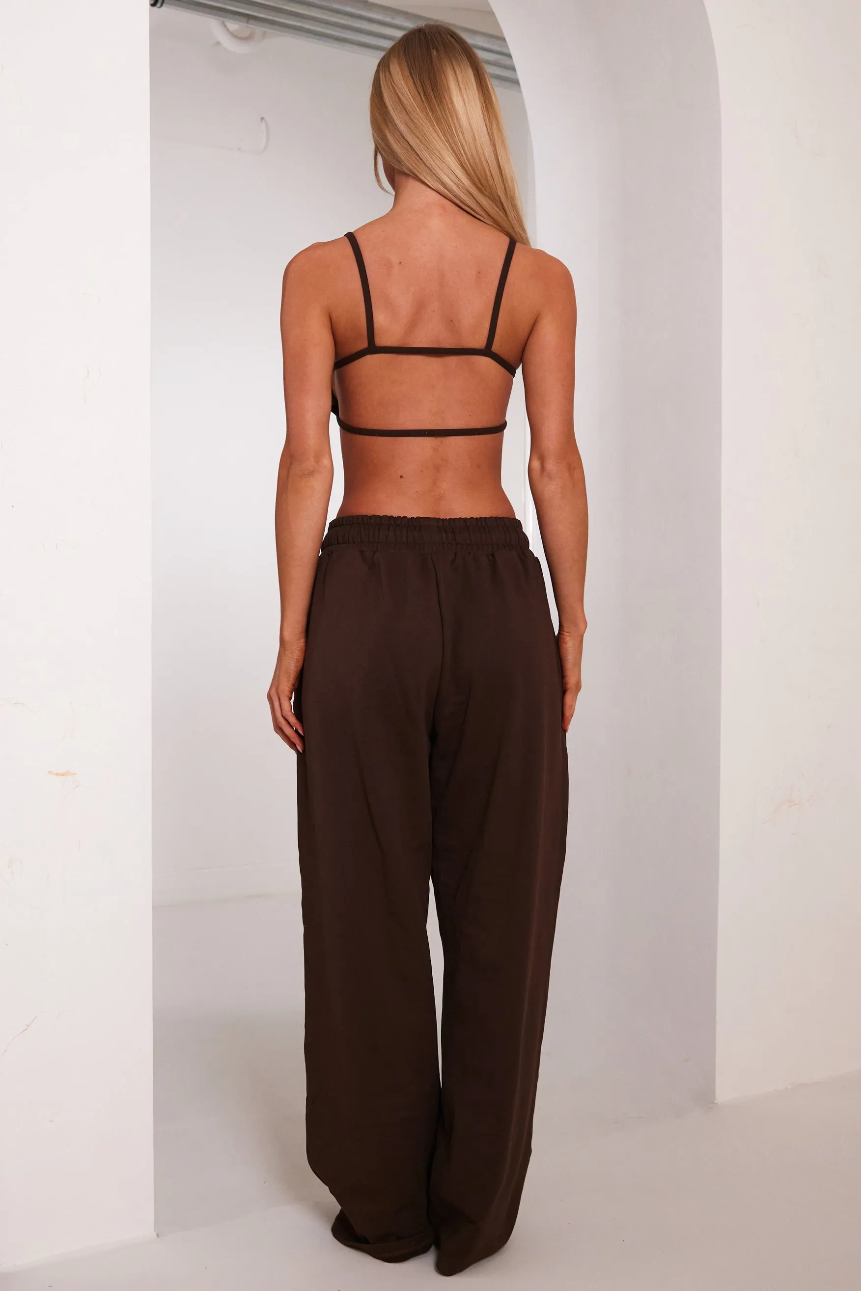 The Wide Leg Joggers - Brown