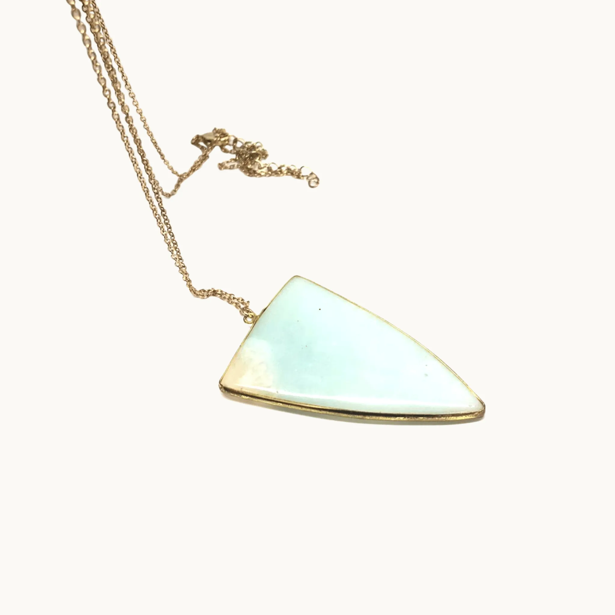 Turquoise Long Triangle Pearl Necklace