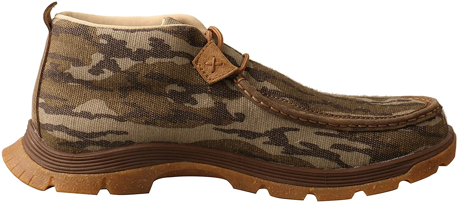 Twisted X Men's Chukka Oblique Toe, Bottomland Camo with CellSole comfort technology, 10 M