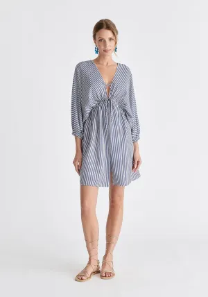 V-Neck Balloon Sleeve Dress