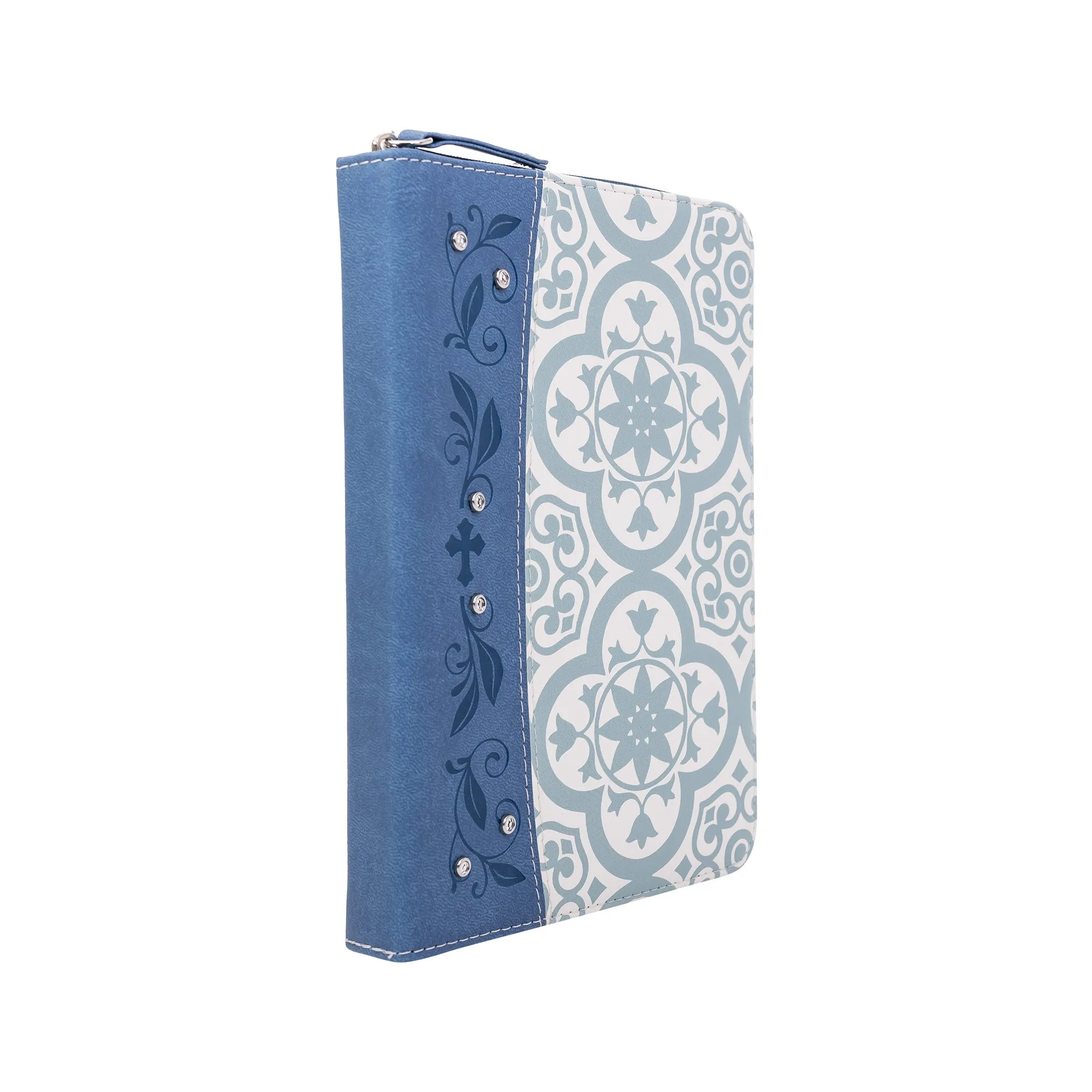 Zippered Journal: Blue Tile w/Gem